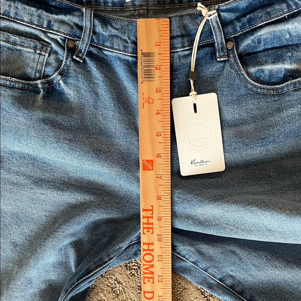 NEW Kancan Mid Rise Medium Blue Cuff Flare Denim Jean Sz 13 - Picture 7 of 8
